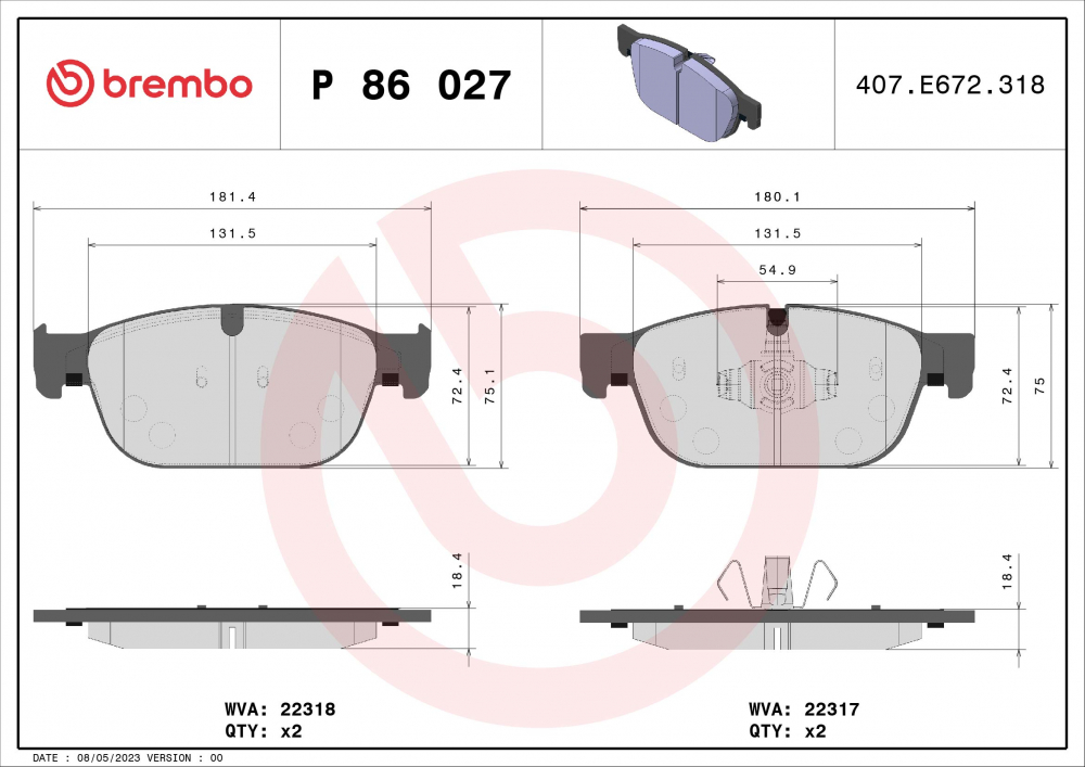 Placute frana BREMBO P86027 [2]