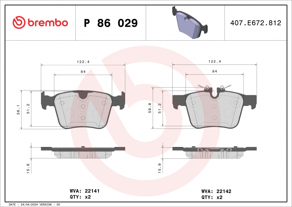Placute frana BREMBO P86029 [2]