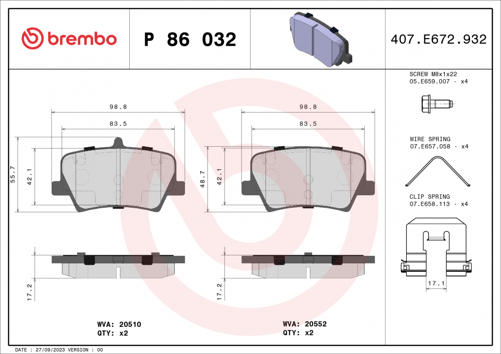 Placute frana BREMBO P86032 [1]