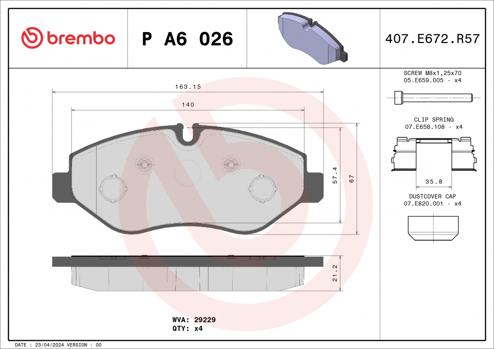 Placute frana BREMBO PA6026 [1]