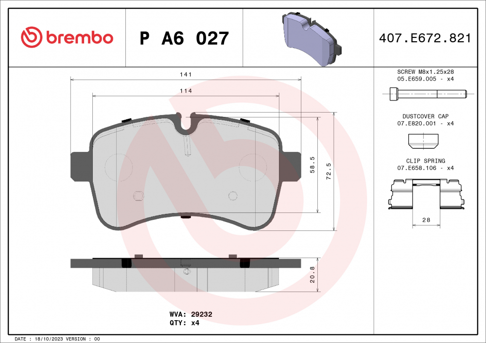 Placute frana BREMBO PA6027 [1]