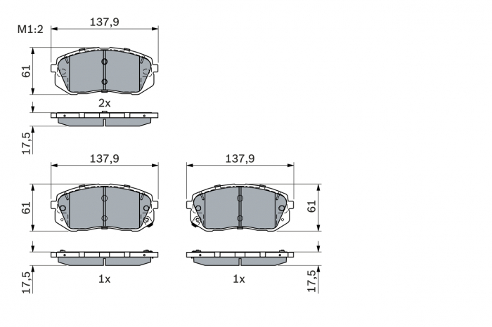 Set placute frana fata BOSCH 0986494905 [1]