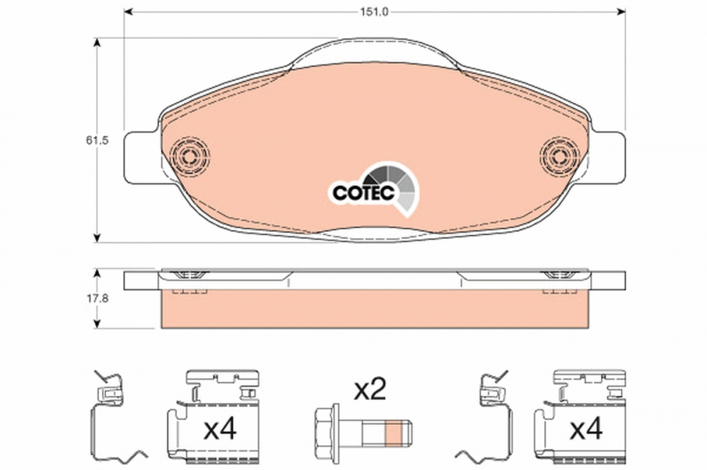Set placute frana fata TRW GDB1761 [7]