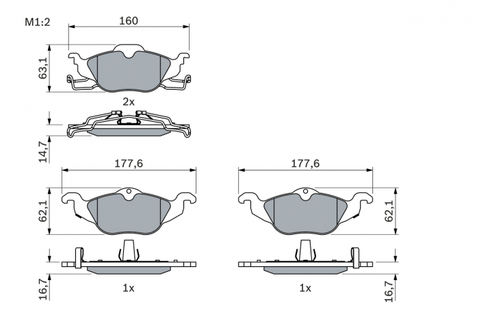 Set placute frana fata BOSCH 0986424456 [4]