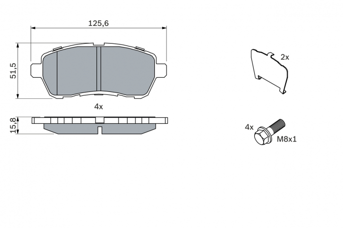 Set placute frana fata BOSCH 0986494195 [1]