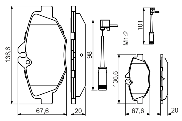 Set placute frana fata BOSCH 0986494285 [5]