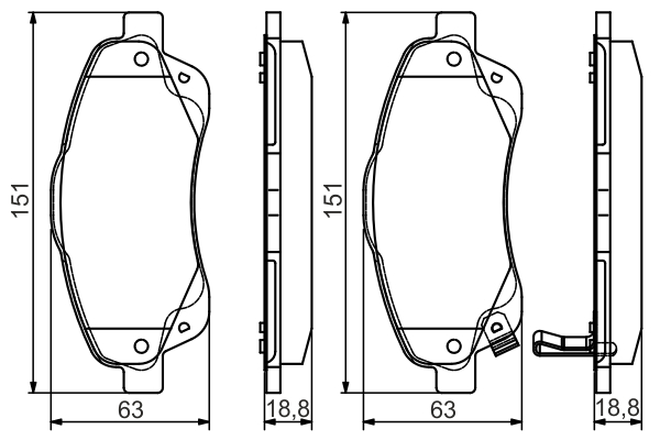 Set placute frana fata BOSCH 0986495083 [4]
