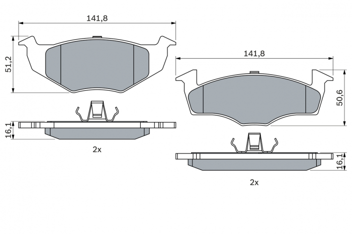 Set placute frana fata BOSCH 0986494005 [1]