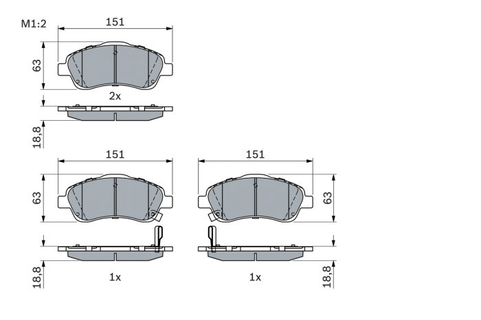 Set placute frana fata BOSCH 0986494054 [1]