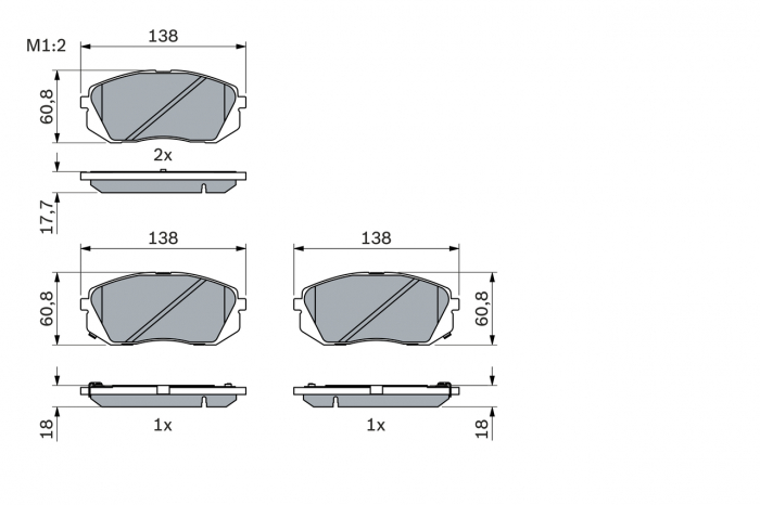 Set placute frana fata BOSCH 0986494559 [4]