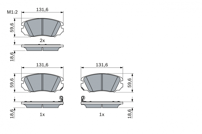 Set placute frana fata BOSCH 0986494279 [7]