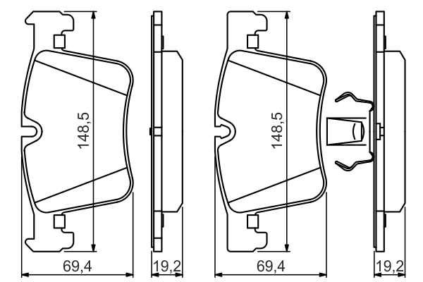 Set placute frana fata BOSCH 0986494487 [4]