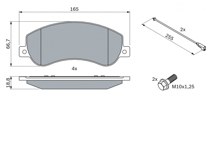 Set placute frana fata BOSCH 0986494170 [1]