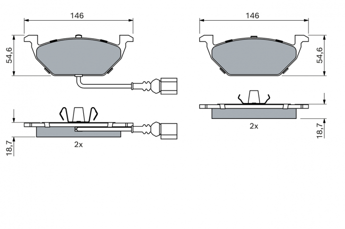 Set placute frana fata BOSCH 0986494019 [1]
