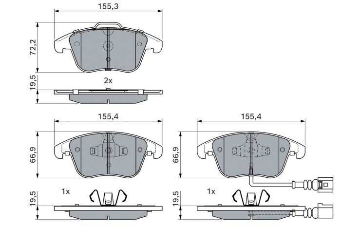 Set placute frana fata BOSCH 0986494372 [5]