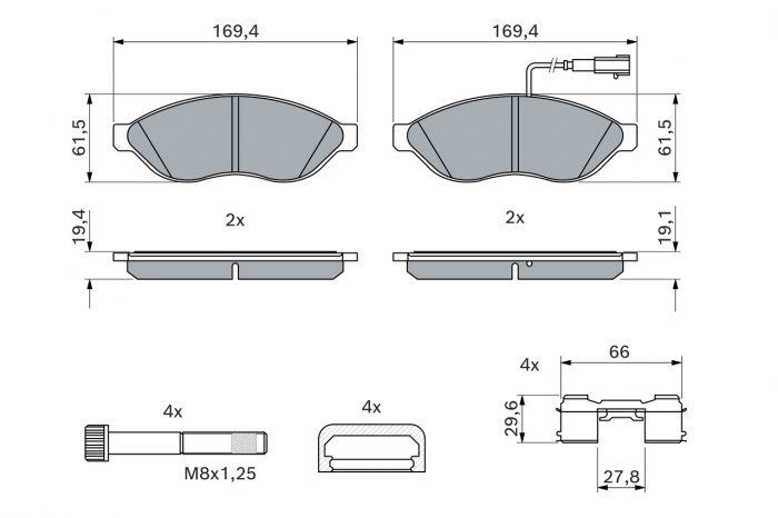 Set placute frana fata BOSCH 0986494591 [4]