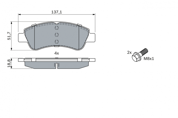Set placute frana fata BOSCH 0986494027 [1]