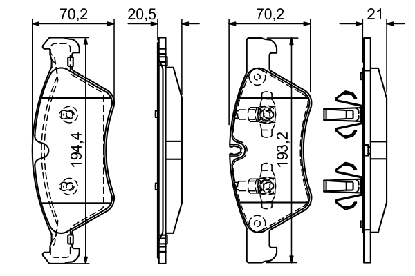 Set placute frana fata BOSCH 0986494165 [5]