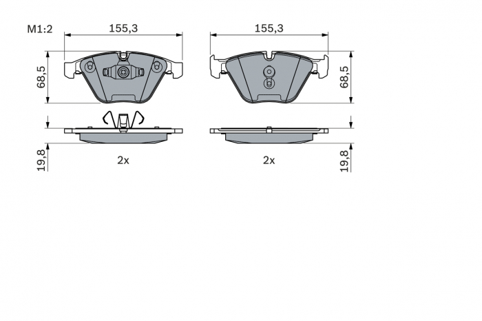 Set placute frana fata BOSCH 0986494354 [2]