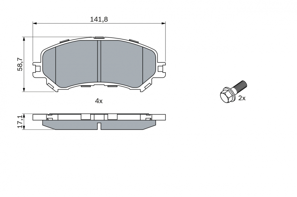 Set placute frana fata BOSCH 0986494722 [2]