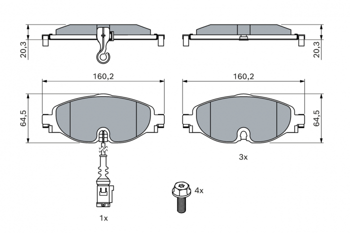 Set placute frana fata BOSCH 0986494660 [5]