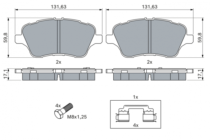 Set placute frana fata BOSCH 0986494792 [2]