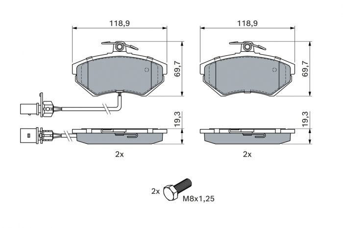 Set placute frana fata BOSCH 0986494042 [3]