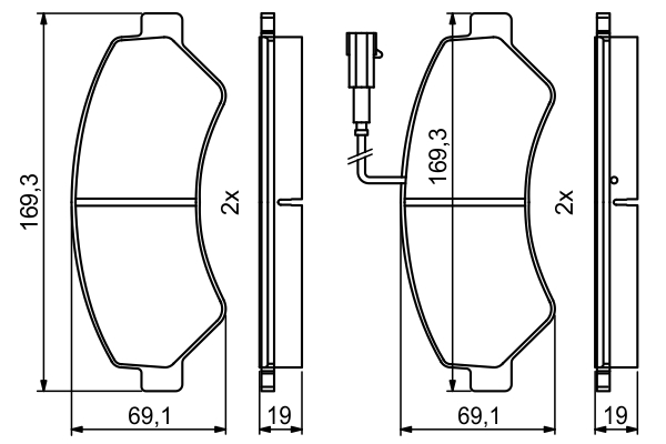 Set placute frana fata BOSCH 0986494799 [5]