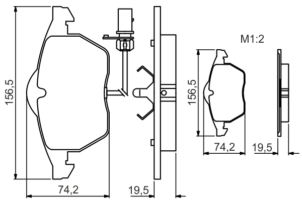 Set placute frana fata BOSCH 0986495232 [4]