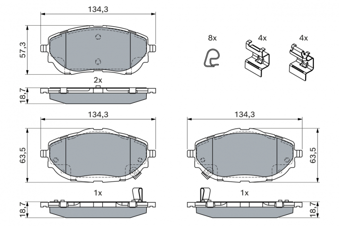 Set placute frana fata BOSCH 0986494676 [4]