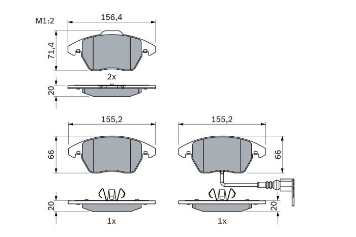 Set placute frana fata BOSCH 0986424797 [2]