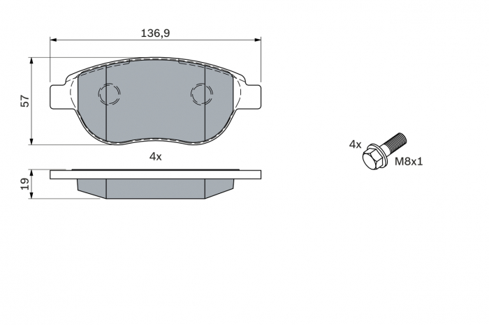 Set placute frana fata BOSCH 0986494038 [3]