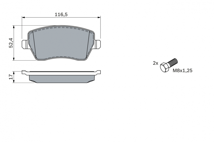 Set placute frana fata BOSCH 0986424795 [2]