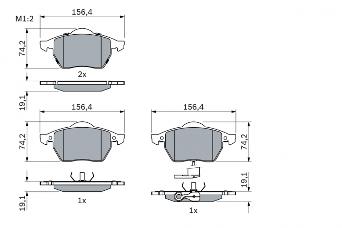 Set placute frana fata BOSCH 0986494018 [2]