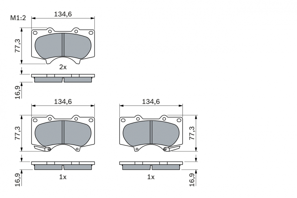 Set placute frana fata BOSCH 0986494153 [5]