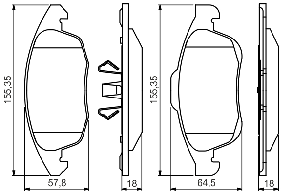 Set placute frana fata BOSCH 0986495258 [6]