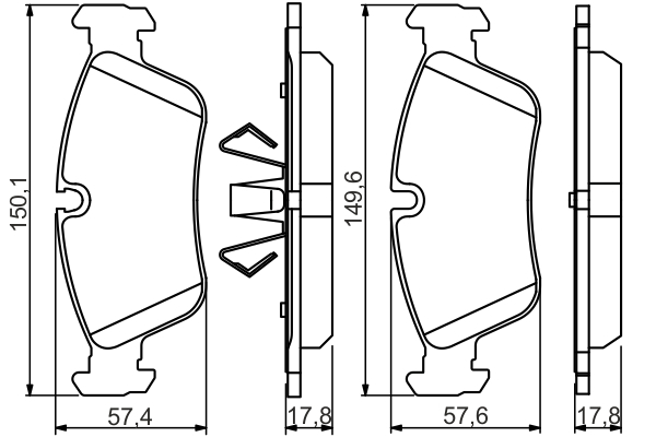 Set placute frana fata BOSCH 0986495276 [1]