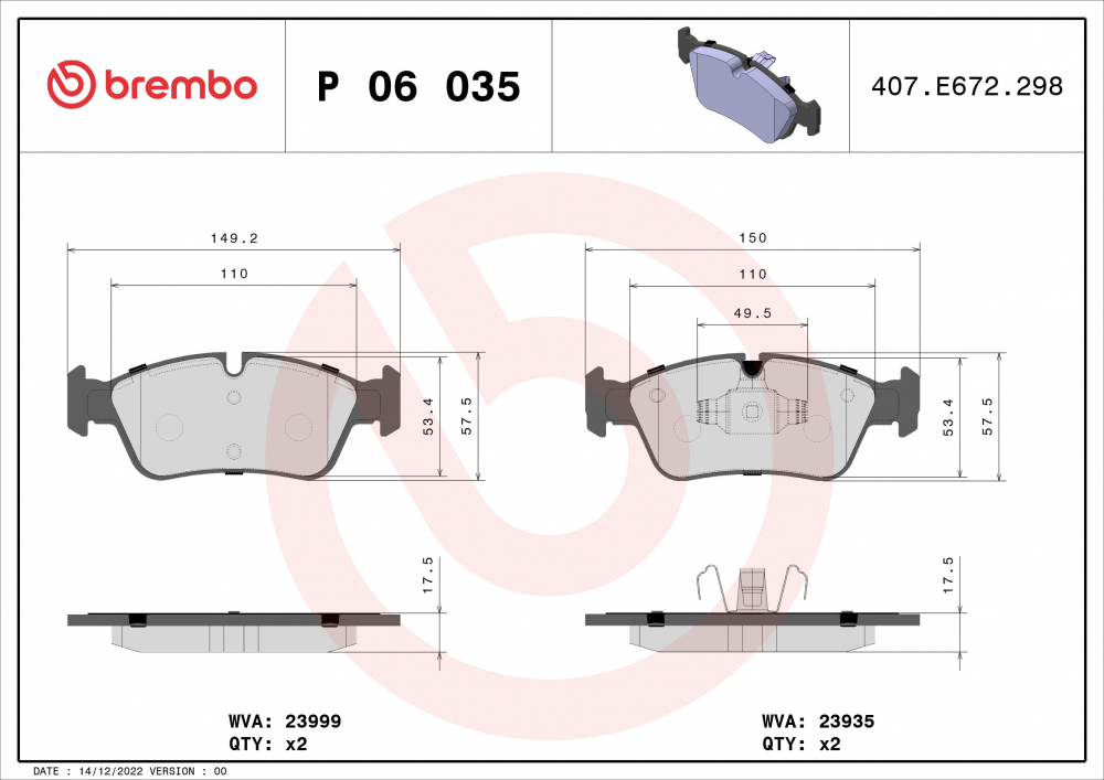 Placute frana BREMBO P06035 [2]
