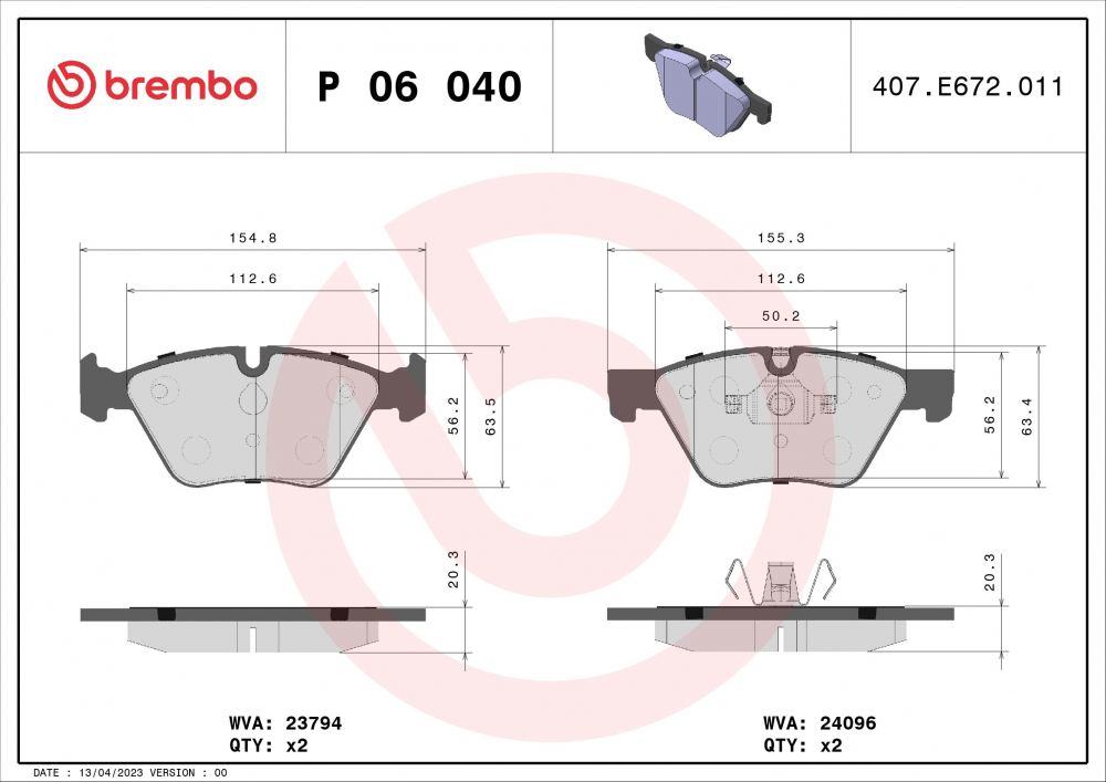 Placute frana BREMBO P06040 [1]