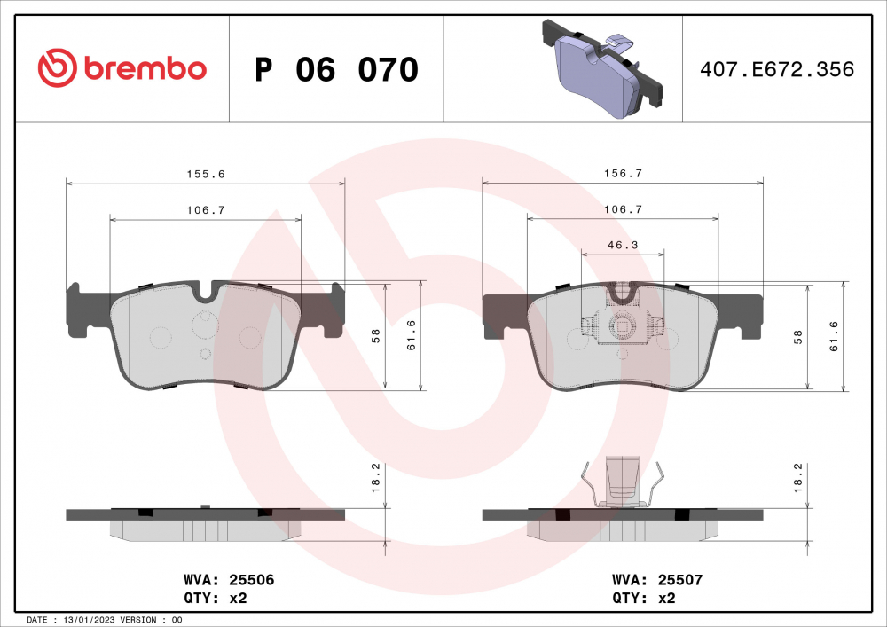 Placute frana BREMBO P06070 [2]