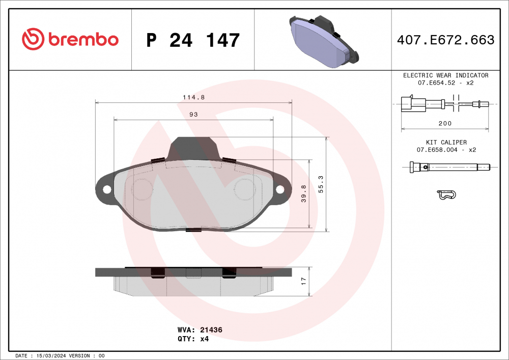 Placute frana BREMBO P24147 [1]