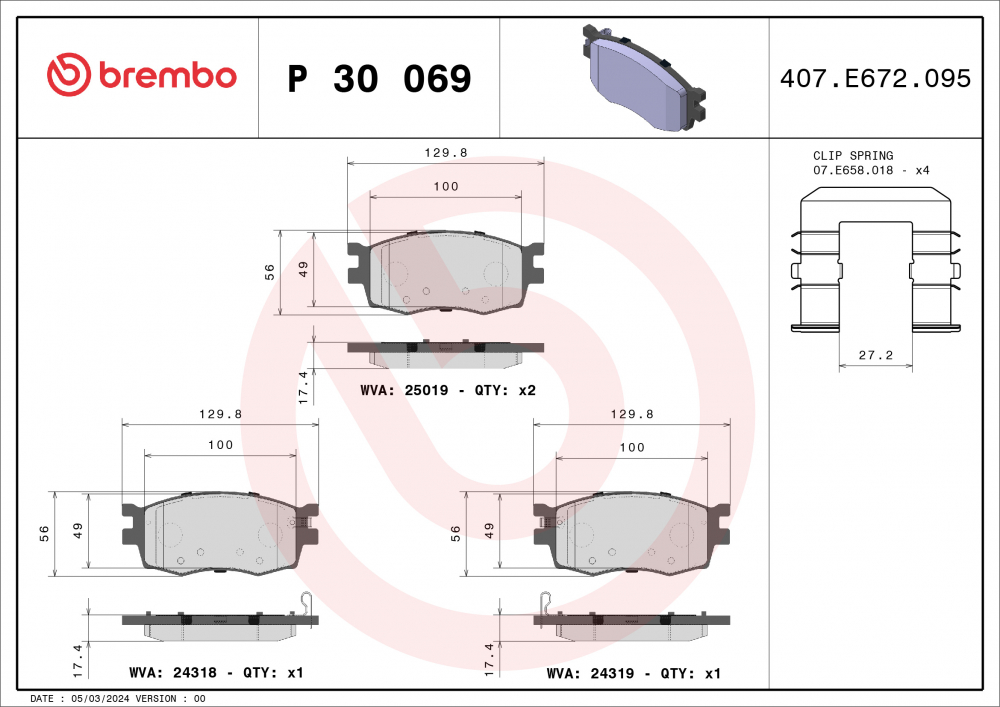 Placute frana BREMBO P30069 [2]