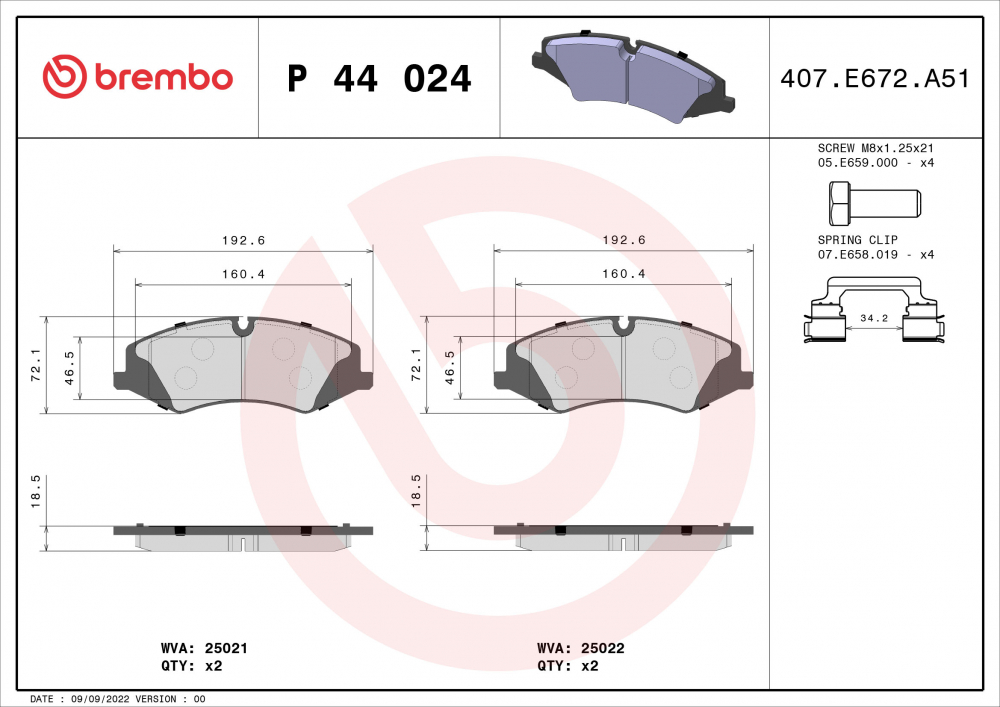 Placute frana BREMBO P44024 [2]