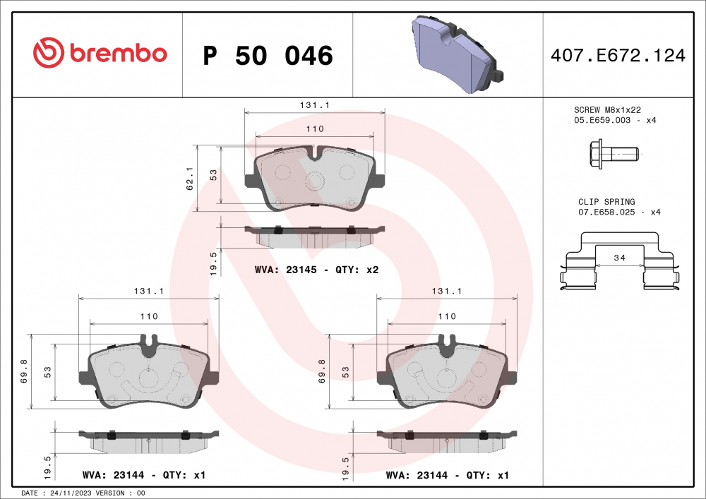 Placute frana BREMBO P50046 [2]