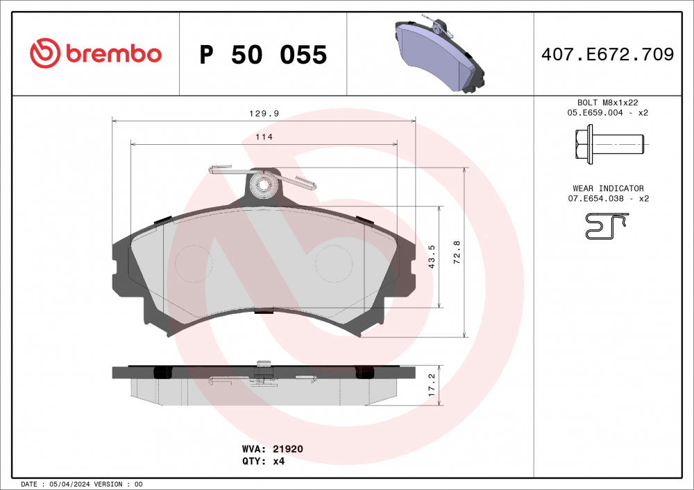 Placute frana BREMBO P50055 [1]