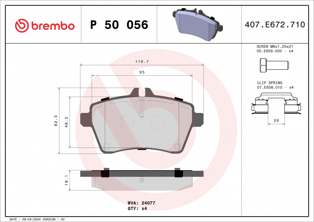 Placute frana BREMBO P50056 [2]