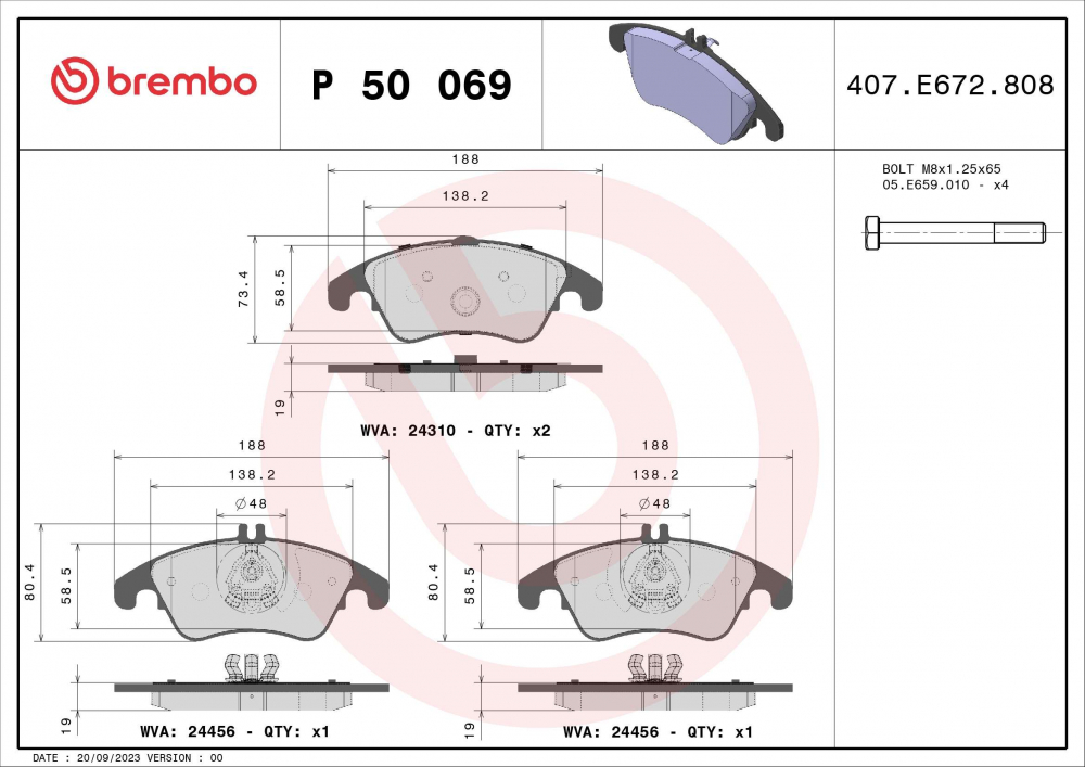 Placute frana BREMBO P50069 [2]