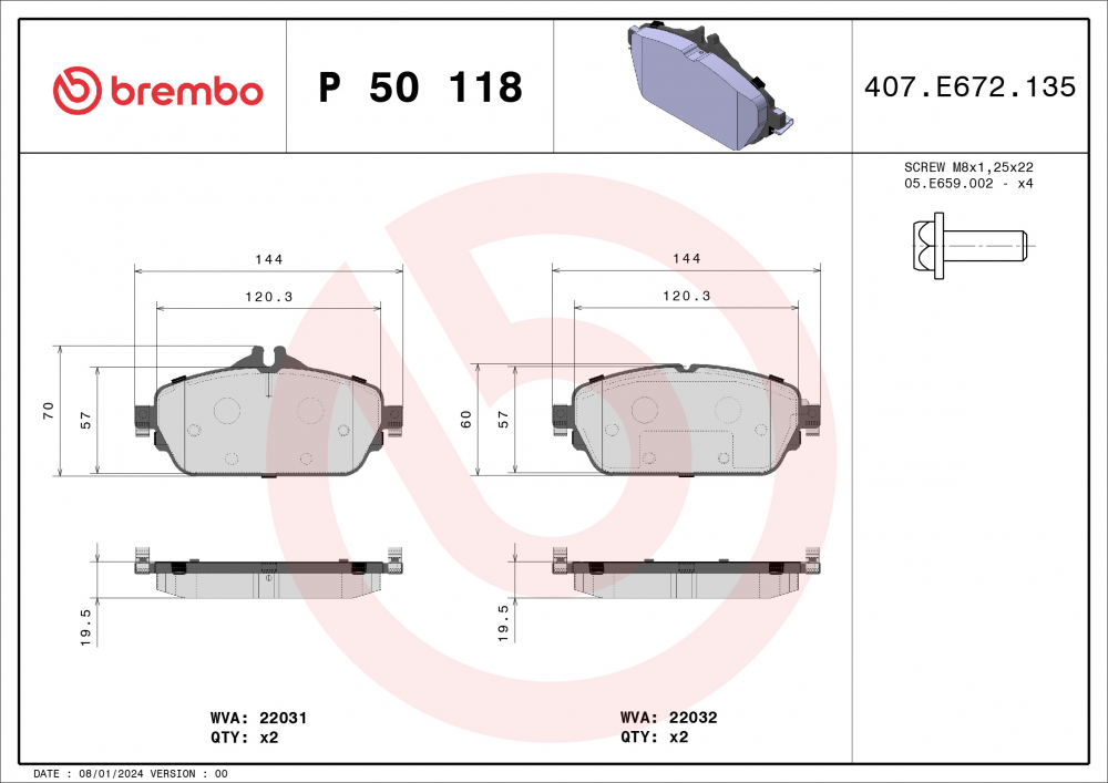 Placute frana BREMBO P50118 [1]