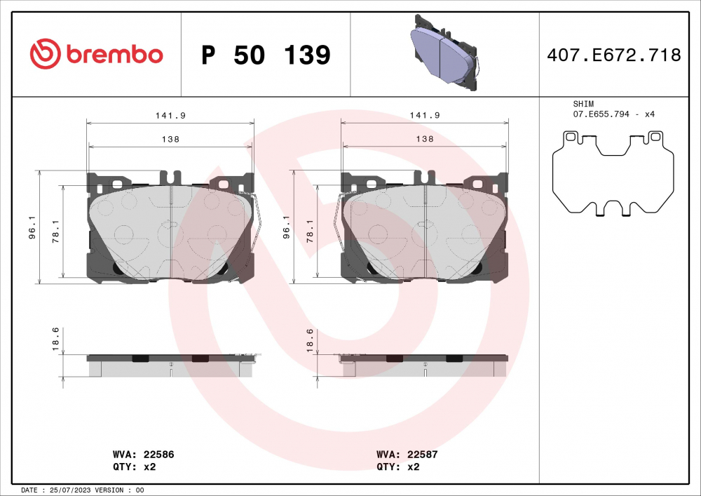 Placute frana BREMBO P50139 [2]