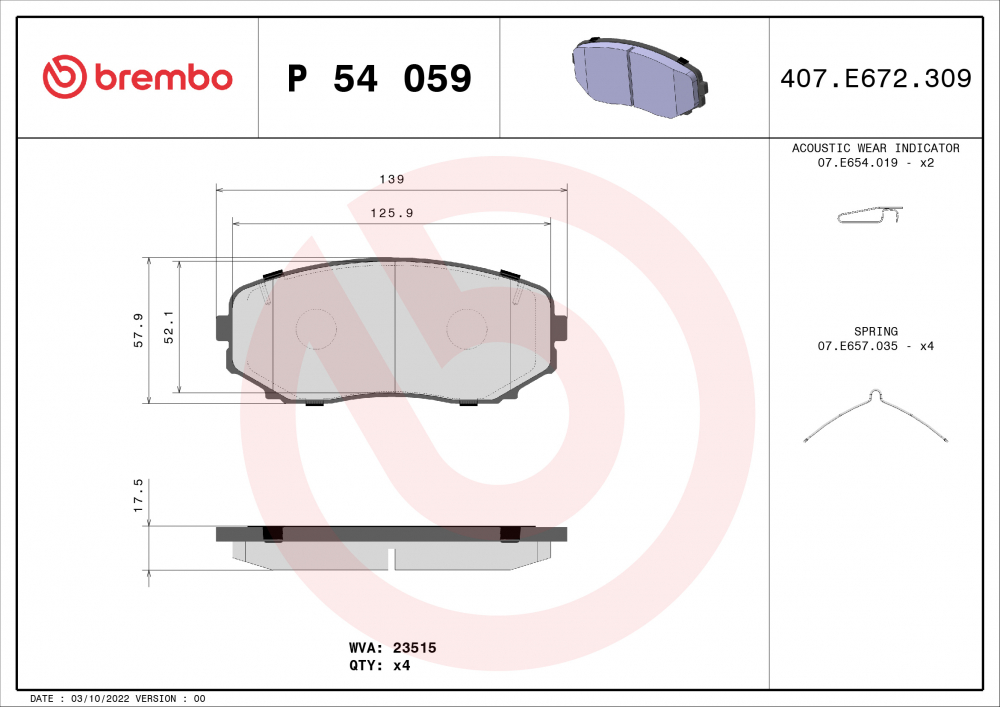Placute frana BREMBO P54059 [1]